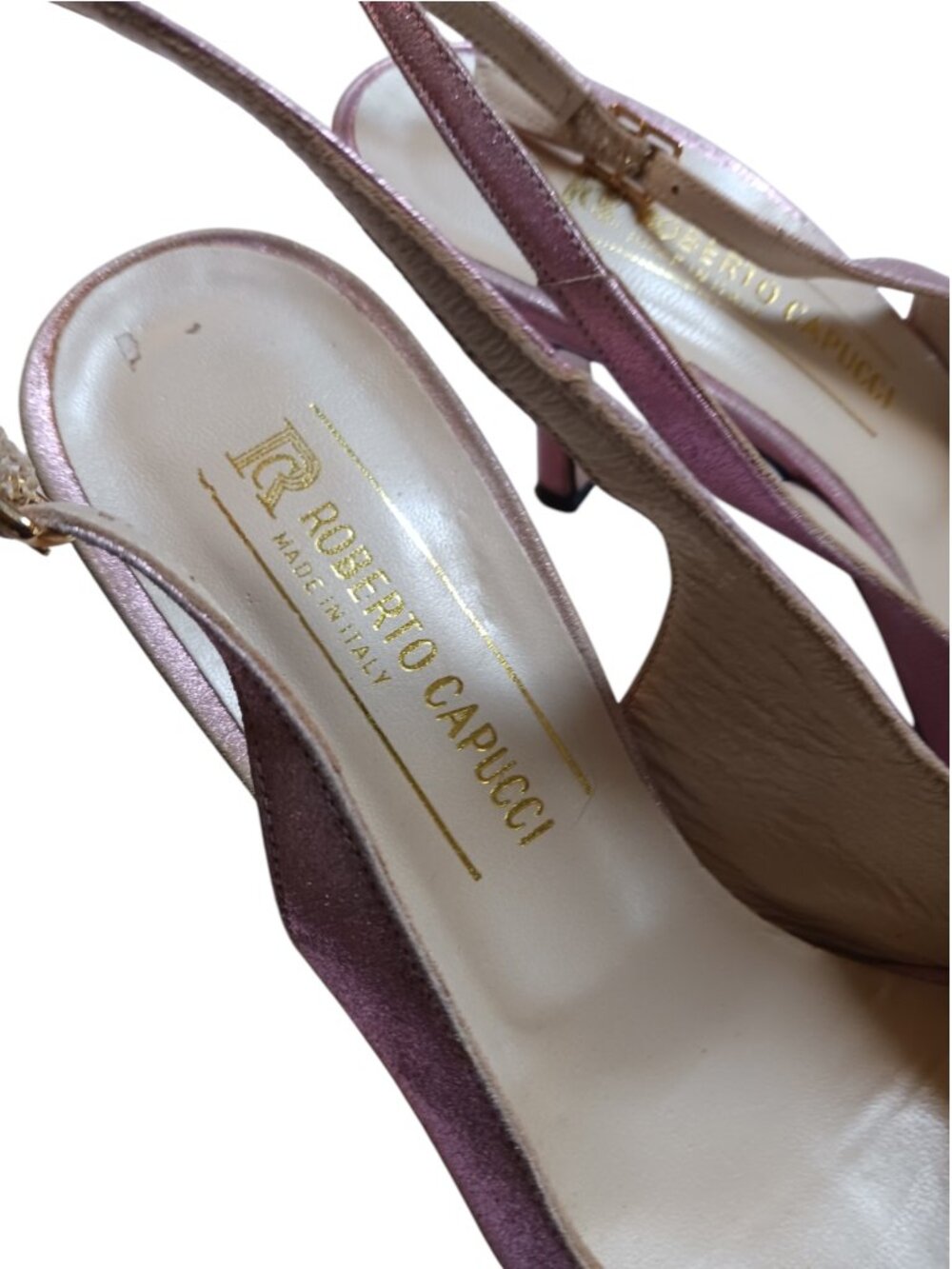 Roberto Capucci Vintage Metallic Pink Kitten Heels Size 8.5B - Picture 9 of 16